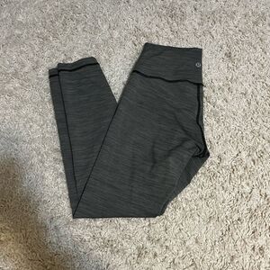 Lululemon wunder under luon 25" heathered green leggings size 4